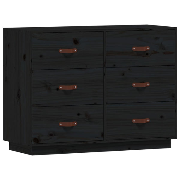 Schwarzes Sideboard Eudoxie 100x40x75cm (Kiefer)