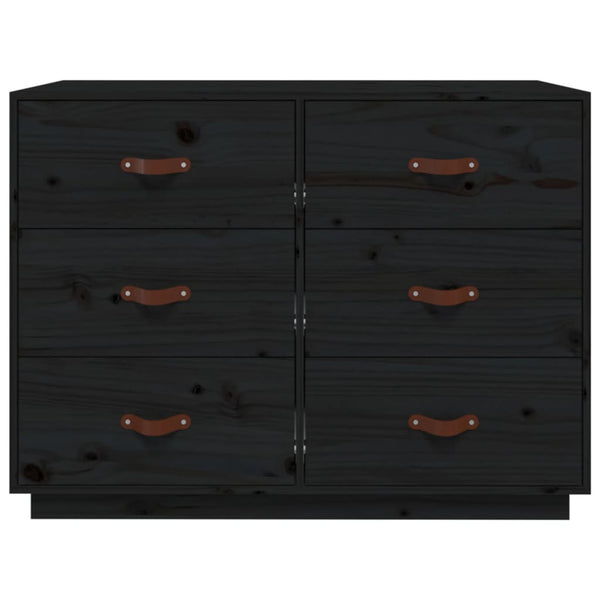 Schwarzes Sideboard Eudoxie 100x40x75cm (Kiefer)