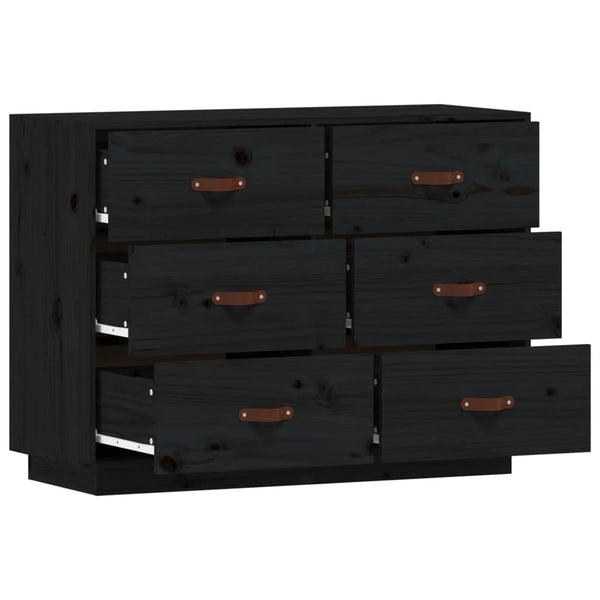 Schwarzes Sideboard Eudoxie 100x40x75cm (Kiefer)