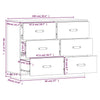 Schwarzes Sideboard Eudoxie 100x40x75cm (Kiefer)