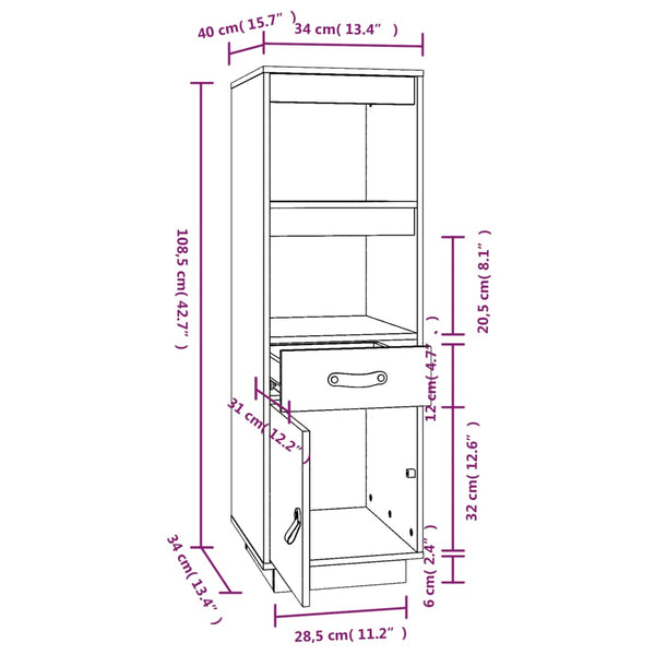 Schrank Davijani 34x40x108,5cm (Kiefer)