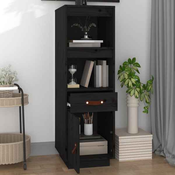 Schwarzer Schrank Davijani 34x40x108,5cm (Kiefer)