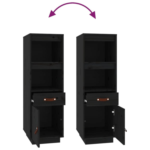 Schwarzer Schrank Davijani 34x40x108,5cm (Kiefer)