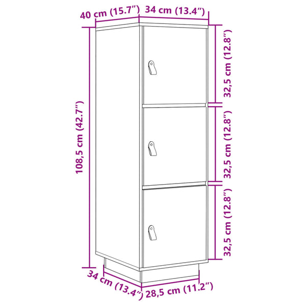 Schrank Darica 34x40x108,5cm (Kiefer)