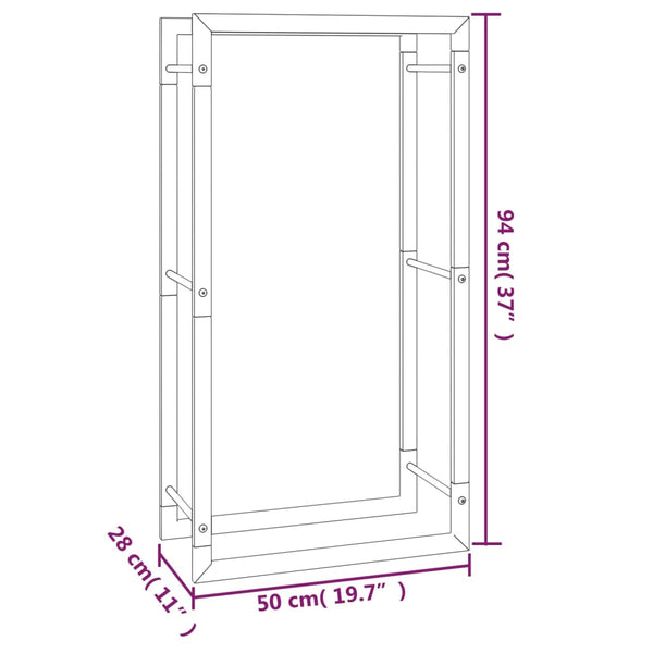 Mattamusta polttopuuteline Sterling 50x28x94cm (teräs)