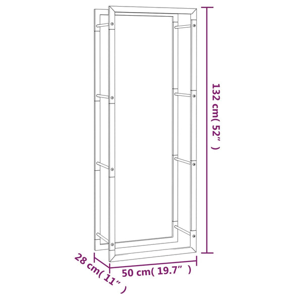 Mattamusta polttopuuteline Sterling 50x28x132cm (teräs)