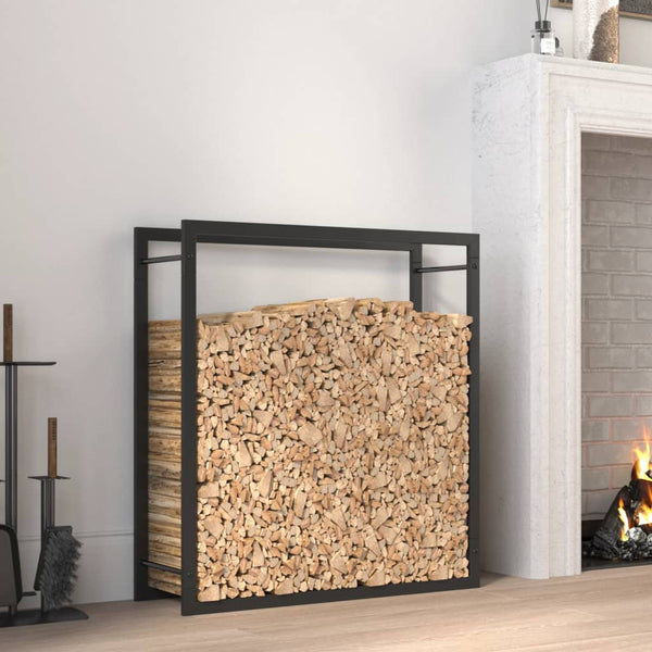 Mattamusta polttopuuteline Sterling 80x28x86cm (teräs)