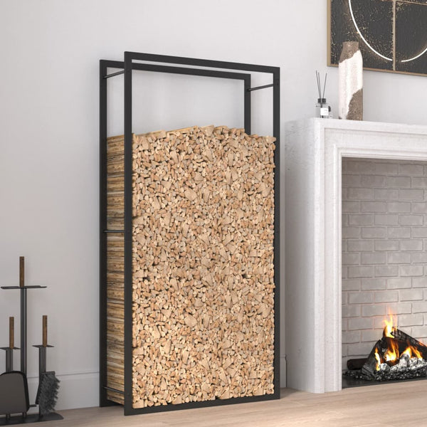 Mattamusta polttopuuteline Sterling 80x28x154cm (teräs)