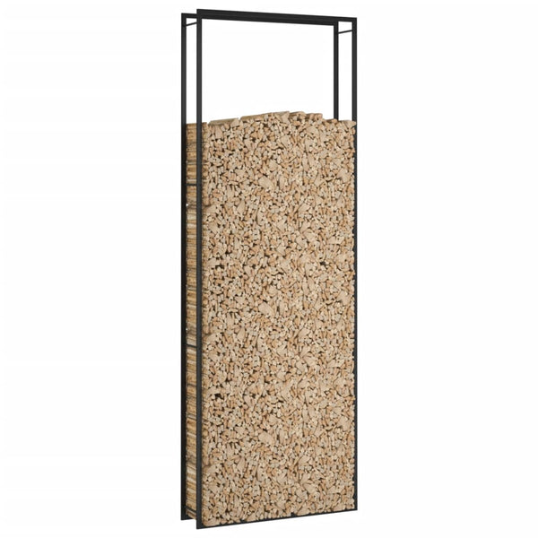 Kaminholzregal mattschwarz 110x28x312 cm Stahl
