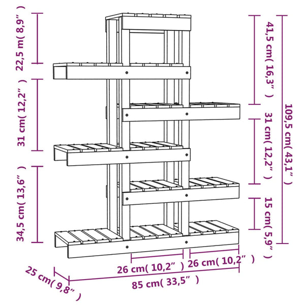 Kasviteline Bei 85x25x109,5cm (mänty)