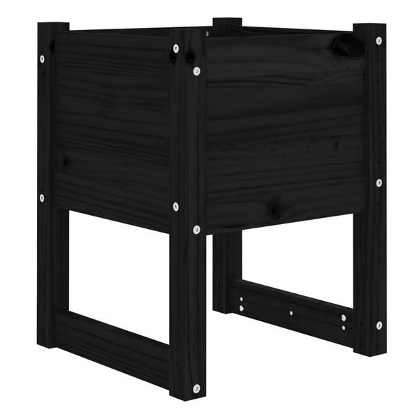 Schwarzer Blumenkasten Kylee 40x40x52,5cm (Kiefer)