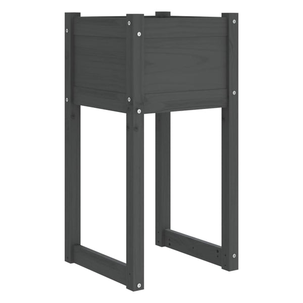Grauer Blumenkasten Kylee 40x40x81cm (Kiefer)