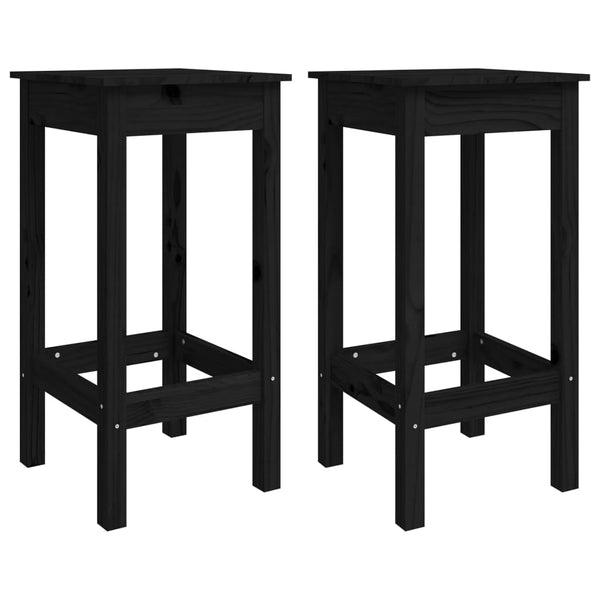 Schwarze Barhocker Janka 40x40x78cm (2 Stk. Kiefer)
