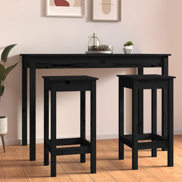 Schwarze Barhocker Janka 40x40x78cm (2 Stk. Kiefer)