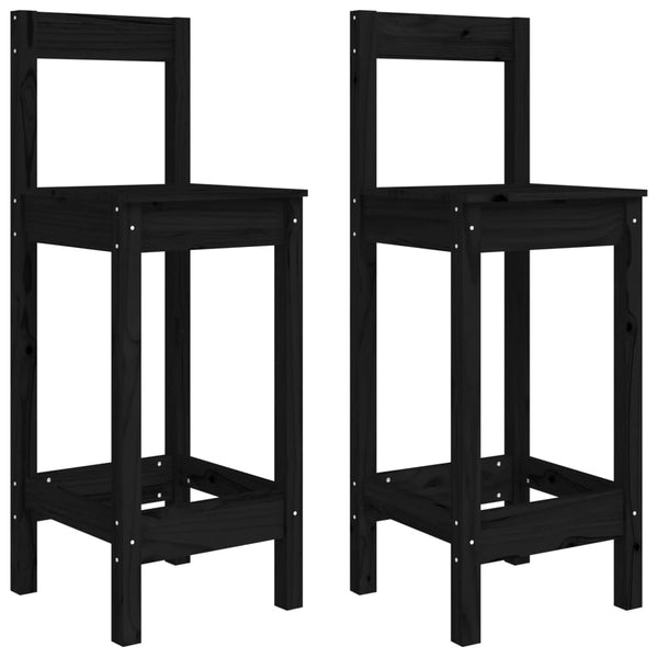 Schwarze Barhocker Janka 40x41,5x112cm (2 Stk. Kiefer)