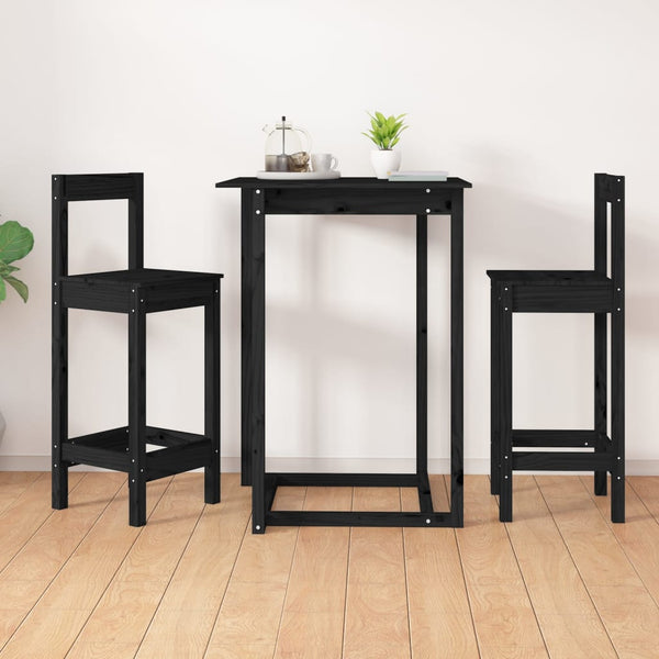 Schwarze Barhocker Janka 40x41,5x112cm (2 Stk. Kiefer)