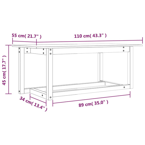 Couchtisch Marioarea 110x55x45cm (Kiefer)