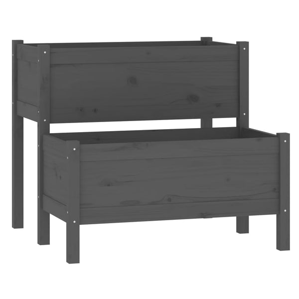 Grauer Blumenkasten Liza 84,5x84x75cm (Kiefer)