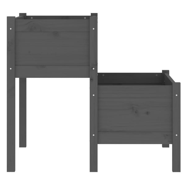Grauer Blumenkasten Liza 84,5x84x75cm (Kiefer)