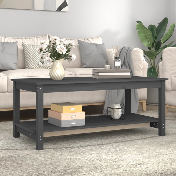 Grauer Couchtisch Isadora 110x55x45cm (Kiefer)