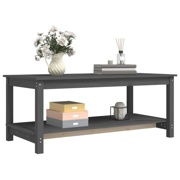 Grauer Couchtisch Isadora 110x55x45cm (Kiefer)