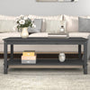 Grauer Couchtisch Isadora 110x55x45cm (Kiefer)