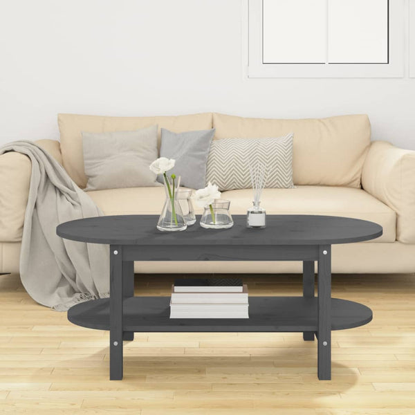 Grauer Couchtisch Nafarea 110x55x45cm (Kiefer)