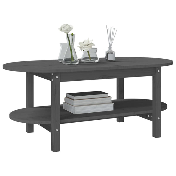 Grauer Couchtisch Nafarea 110x55x45cm (Kiefer)