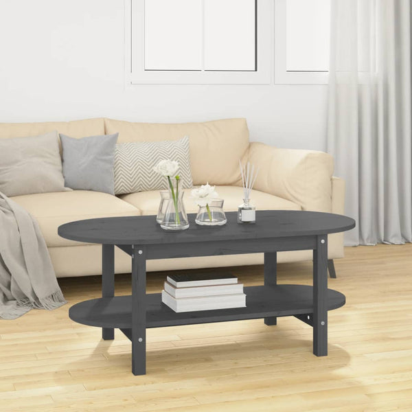 Grauer Couchtisch Nafarea 110x55x45cm (Kiefer)