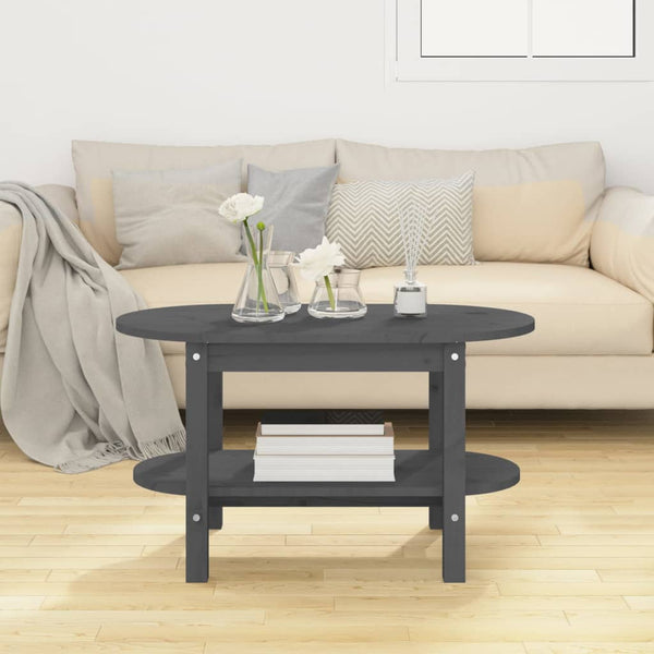 Grauer Couchtisch Nafarean 80x45x45cm (Kiefer)