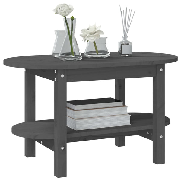 Grauer Couchtisch Nafarean 80x45x45cm (Kiefer)