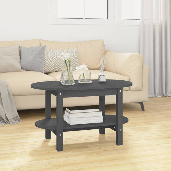 Grauer Couchtisch Nafarean 80x45x45cm (Kiefer)