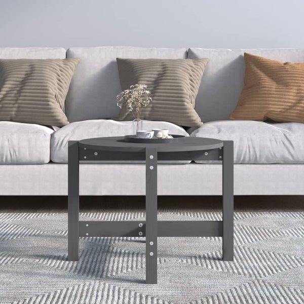 Grauer Couchtisch Frasinet Ø 62,5x45cm (Kiefer)