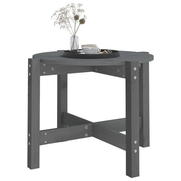 Grauer Couchtisch Frasinet Ø 62,5x45cm (Kiefer)