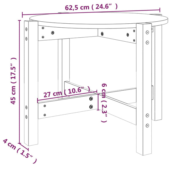 Grauer Couchtisch Frasinet Ø 62,5x45cm (Kiefer)