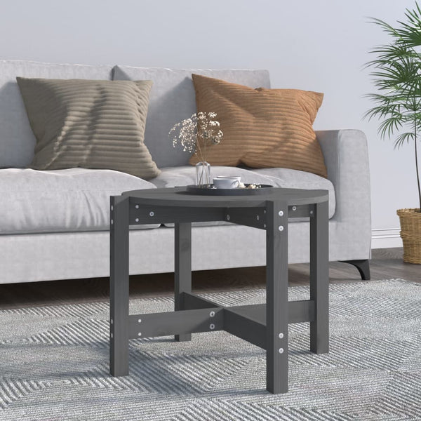 Grauer Couchtisch Frasinet Ø 62,5x45cm (Kiefer)