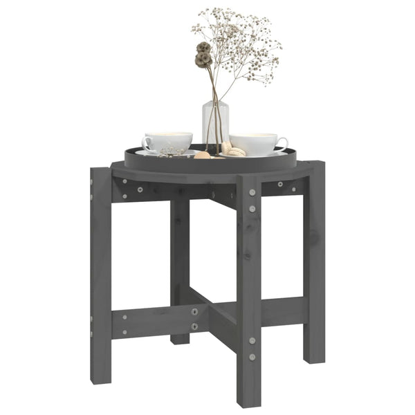 Grauer Couchtisch Frasinet Ø 52,5x45cm (Kiefer)