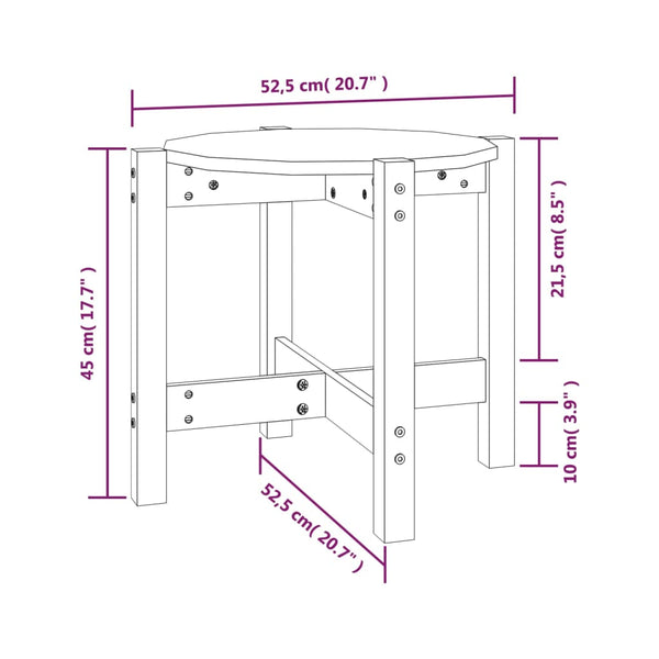 Grauer Couchtisch Frasinet Ø 52,5x45cm (Kiefer)