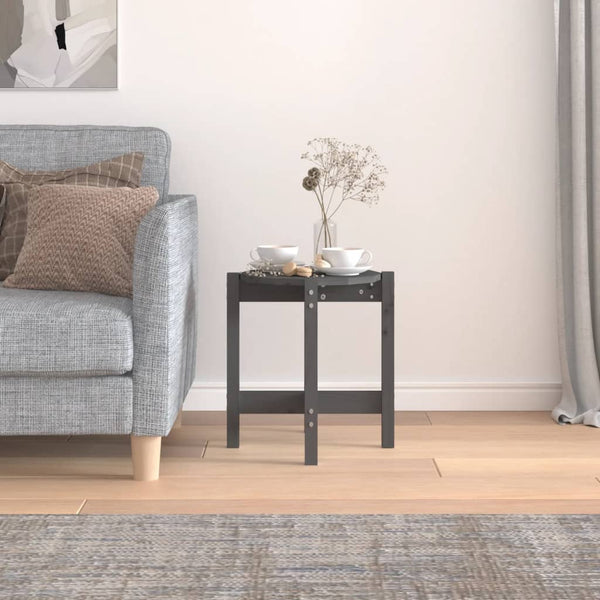 Grauer Couchtisch Frasinet Ø 42,5x45cm (Kiefer)
