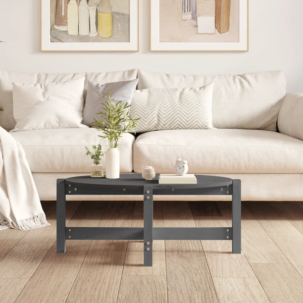 Grauer Couchtisch Madarasan 87x48x35cm (Kiefer)