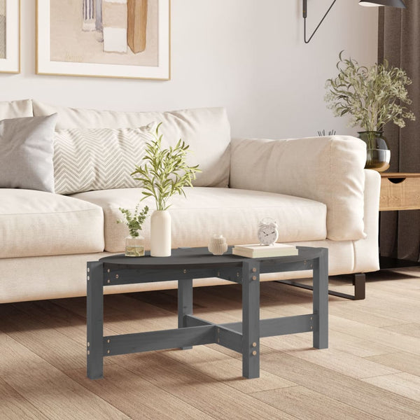 Grauer Couchtisch Madarasan 87x48x35cm (Kiefer)