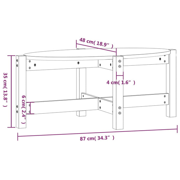 Couchtisch Madarasan Schwarz 87x48x35cm (Kiefer)