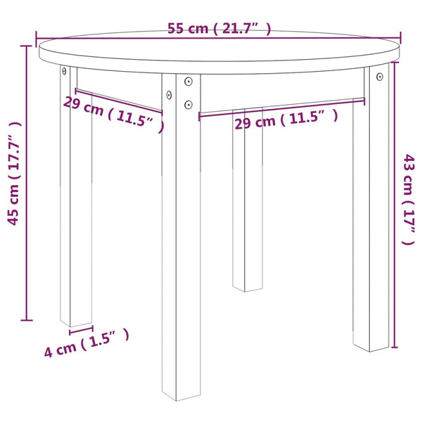Couchtisch Deni Ø 55x45cm grau (Kiefer)