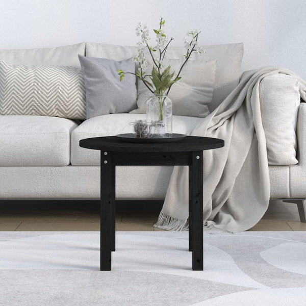 Schwarzer Couchtisch Deni Ø 55x45cm (Kiefer)