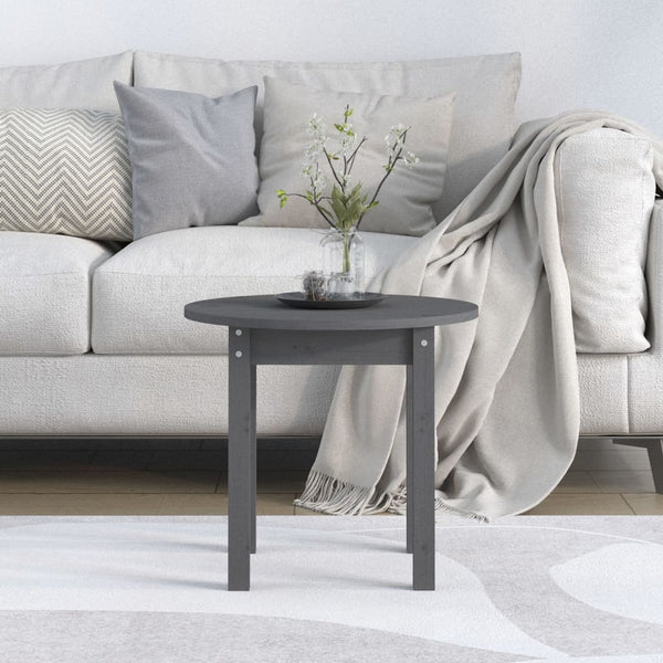 Grauer Couchtisch Deni Ø 45x40cm (Kiefer)