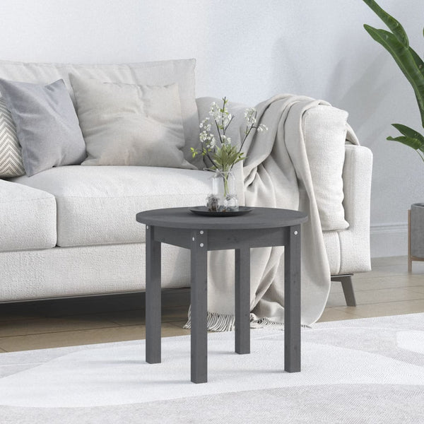 Grauer Couchtisch Deni Ø 45x40cm (Kiefer)