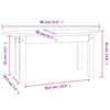 Grauer Couchtisch Angheli 80x40x35cm (Kiefer)