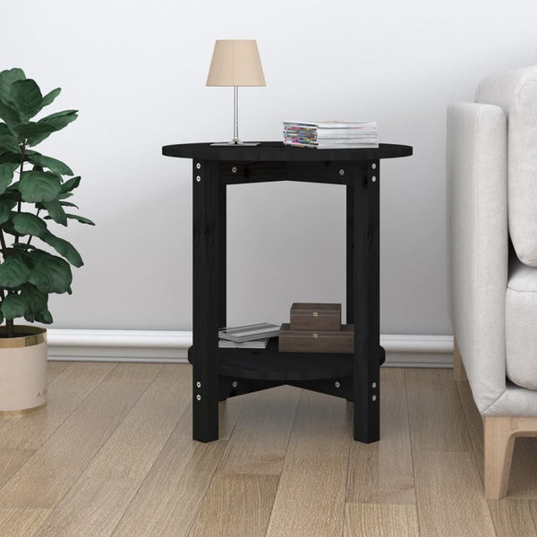 Schwarzer Couchtisch Johannah Ø 55x60cm (Kiefer)