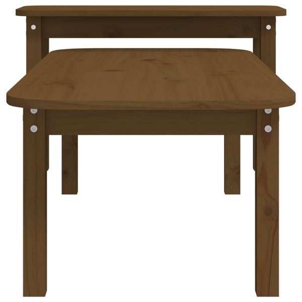 Honigbrauner Couchtisch-Set Aviana 2-teilig (Kiefer)