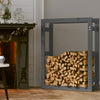 Graues Brennholzregal Mixaura 80x25x100cm (Kiefer)